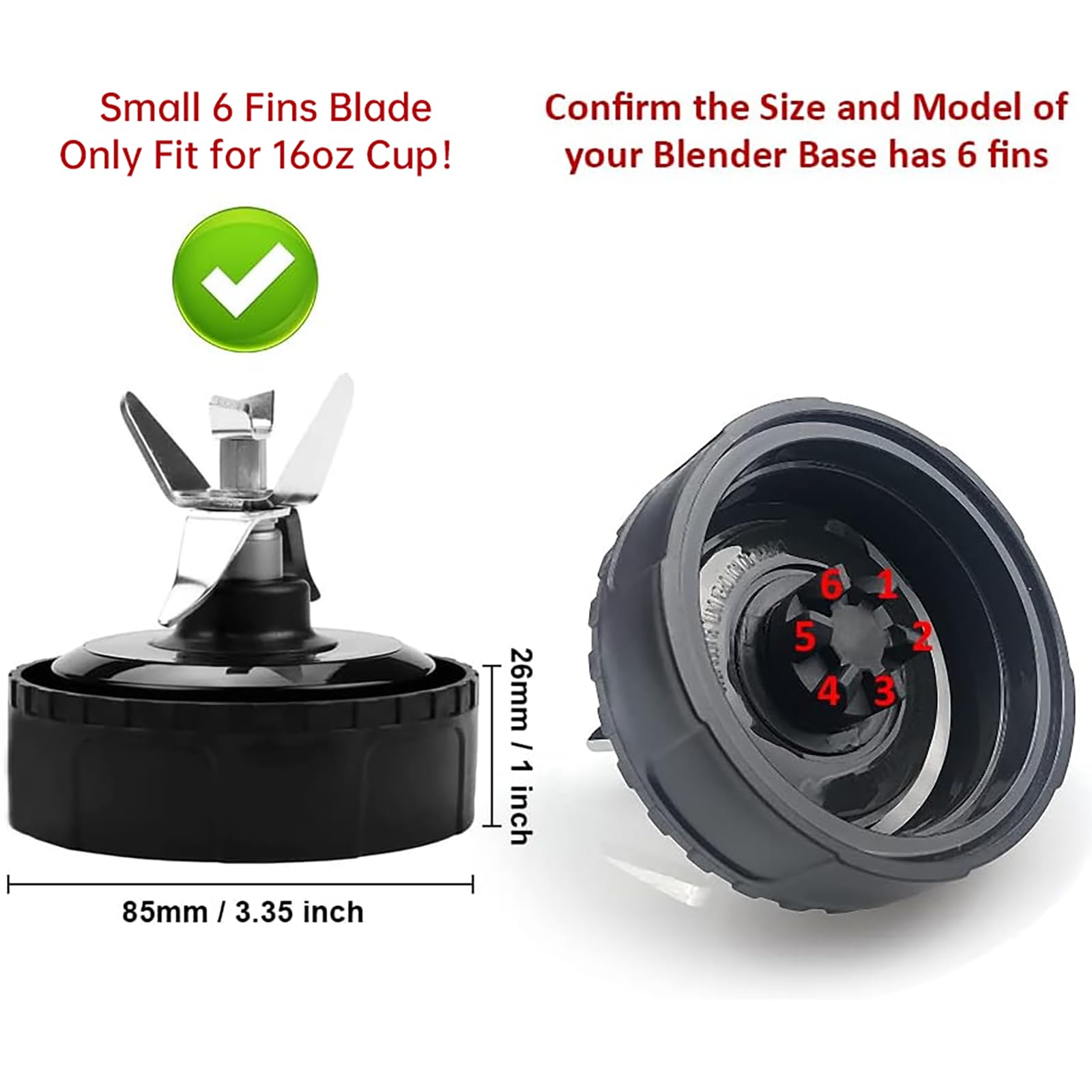 Feilifan six-fin blade for Ninja models with 3.35 inch diameter.
