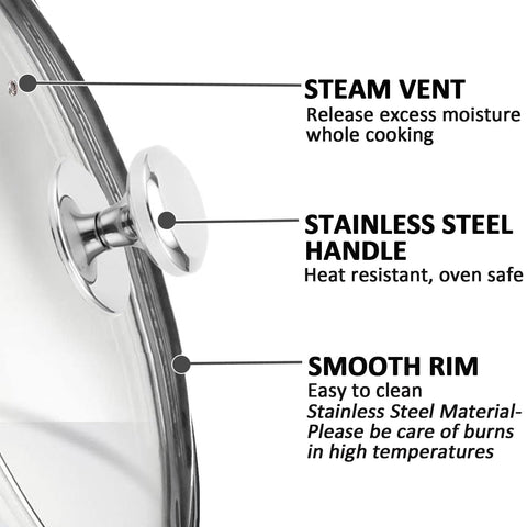 Feipone glass lid 11-inch offers a clear view for quick checks