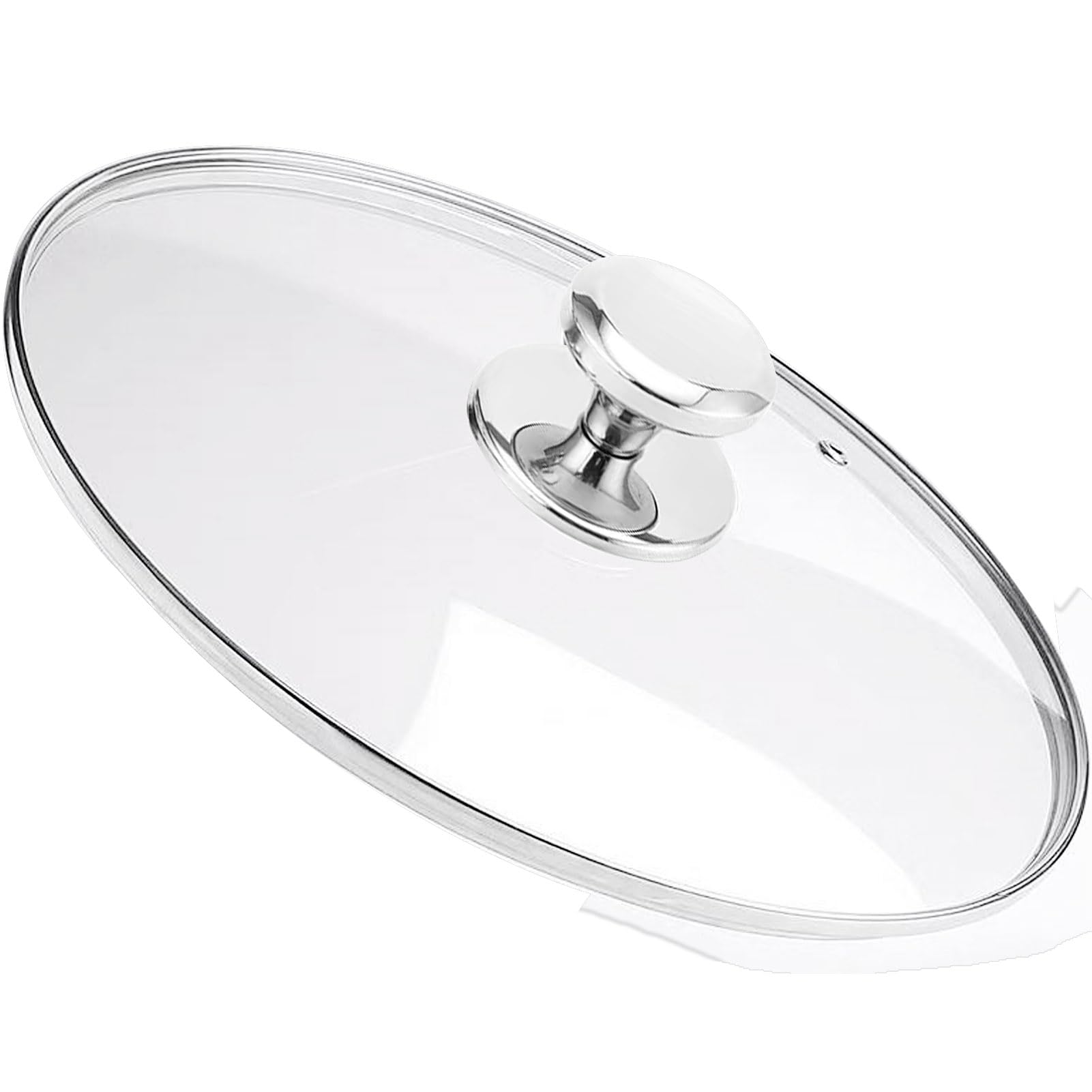 Feipone glass lid 8-inch on pan with secure stainless rim for coverage