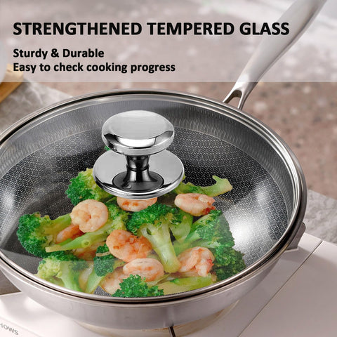 Feipone glass lid 9.5-inch fits pots for gentle simmering without spills