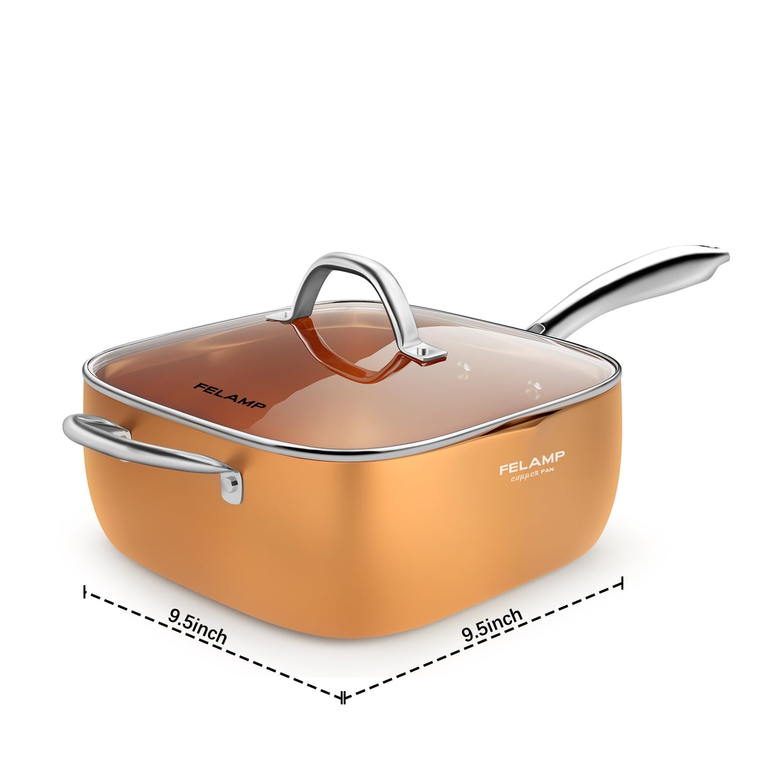 FeLamp ceramic nonstick coating close-up highlighting easy food release.