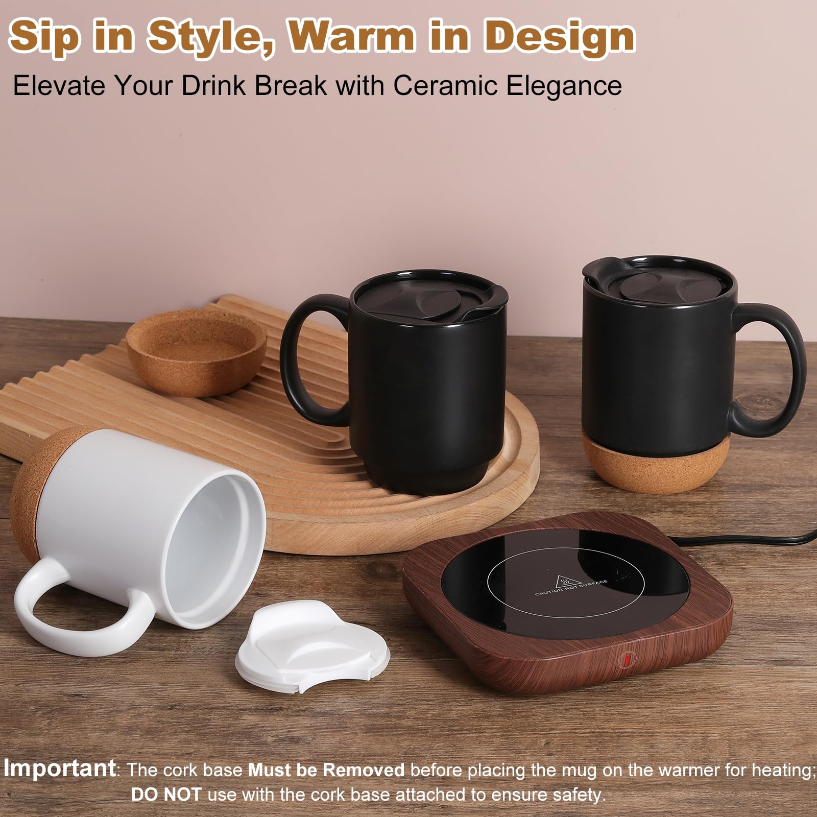 Felibeaco mug warmer offers 3 temperature settings to tailor drink warmth