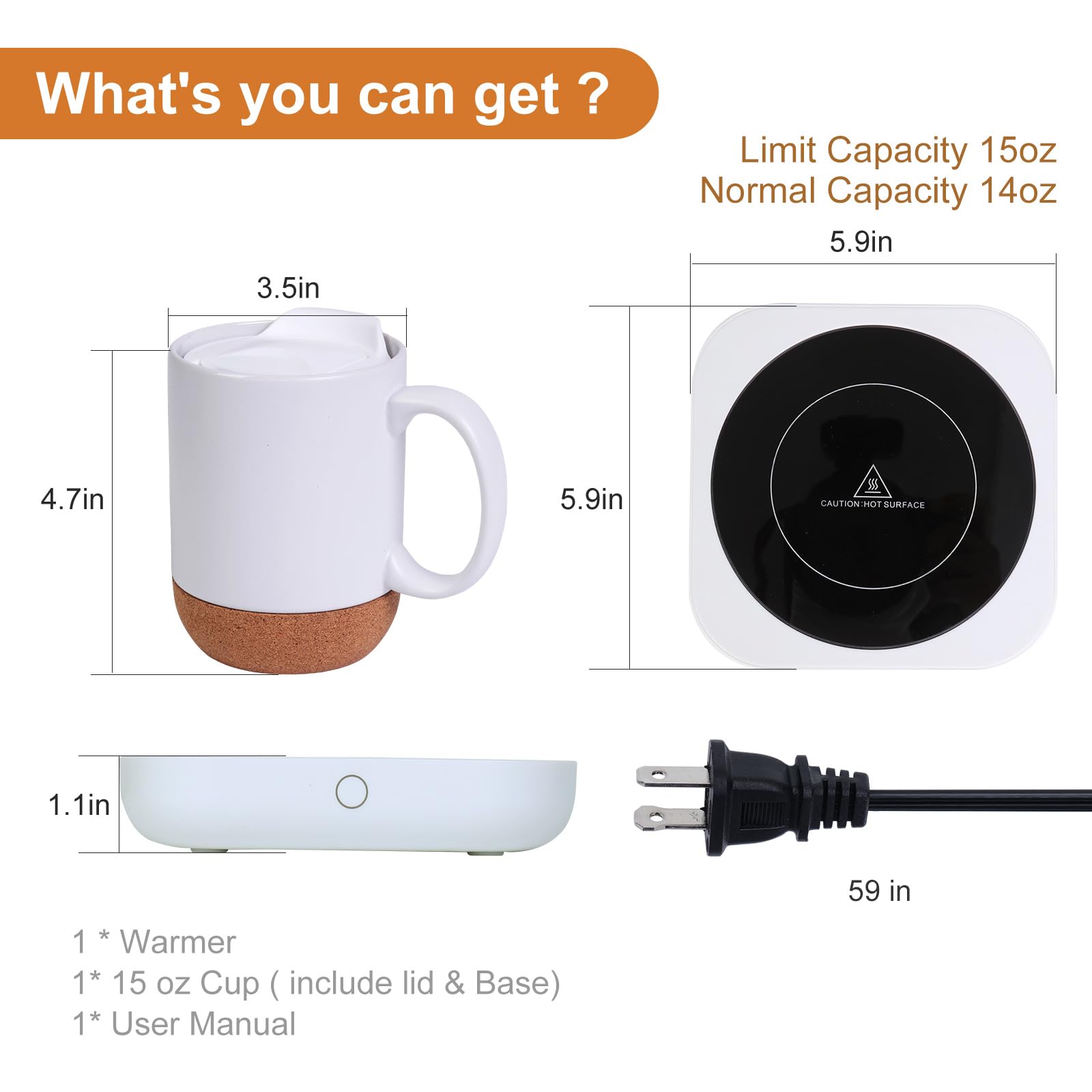 Felibeaco gift-ready mug warmer set for holidays and events