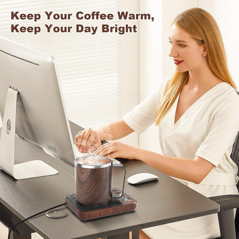 Felibeaco mug warmer with detachable base and lid for easy cleaning