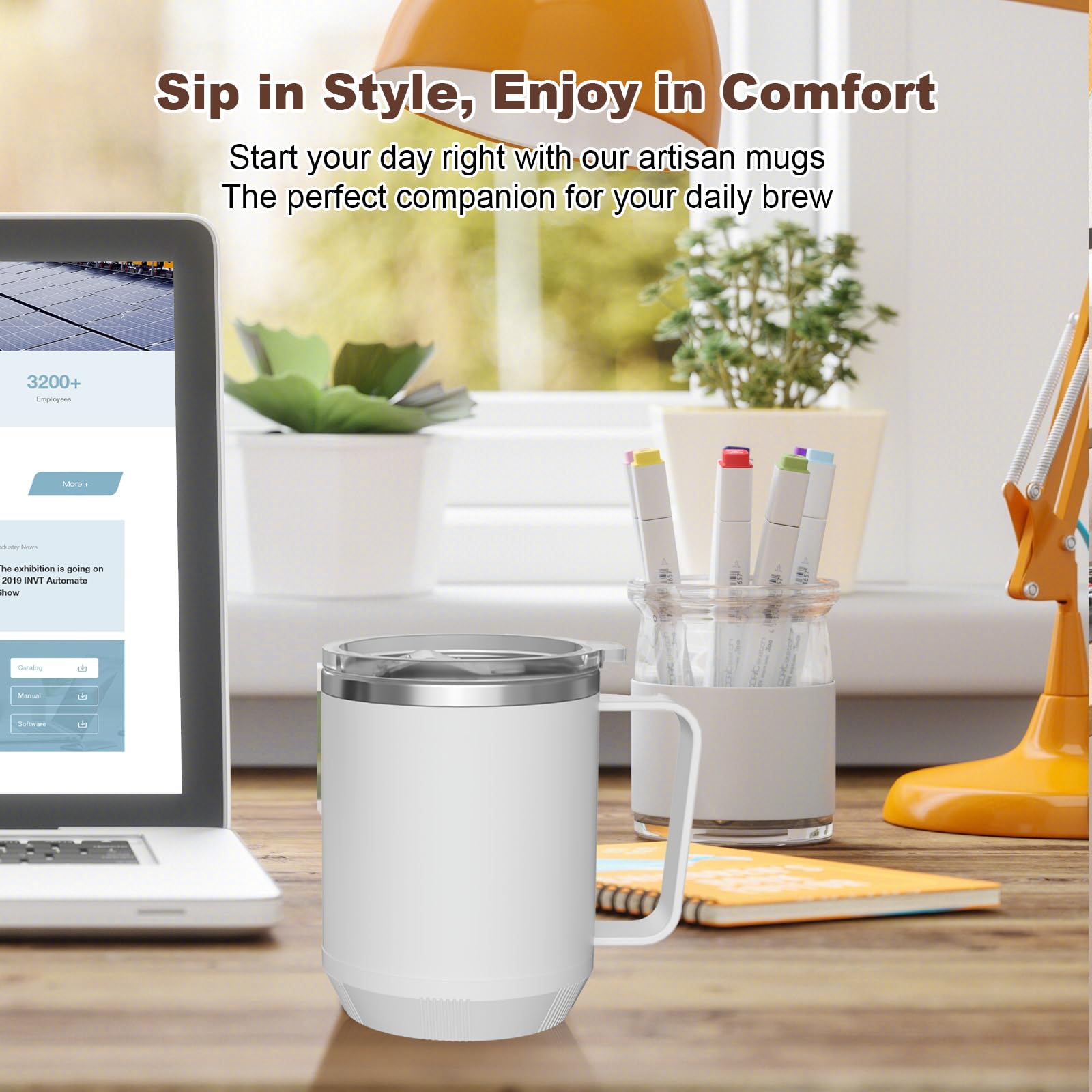 Felibeaco portable mug with secure lid is ideal for on-the-go coffee.