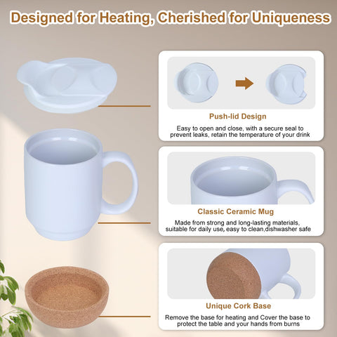 Felibeaco mug with removable cork base enables direct heating