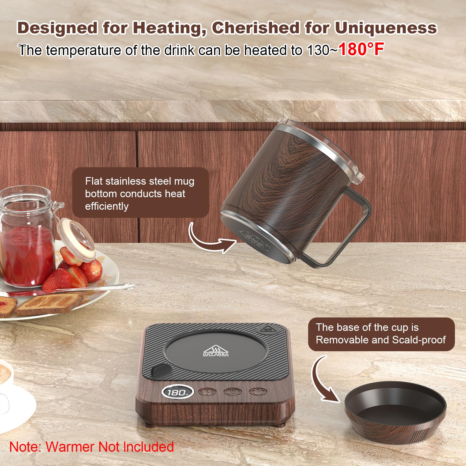 Felibeaco wood grain design mug adds stylish desk appeal