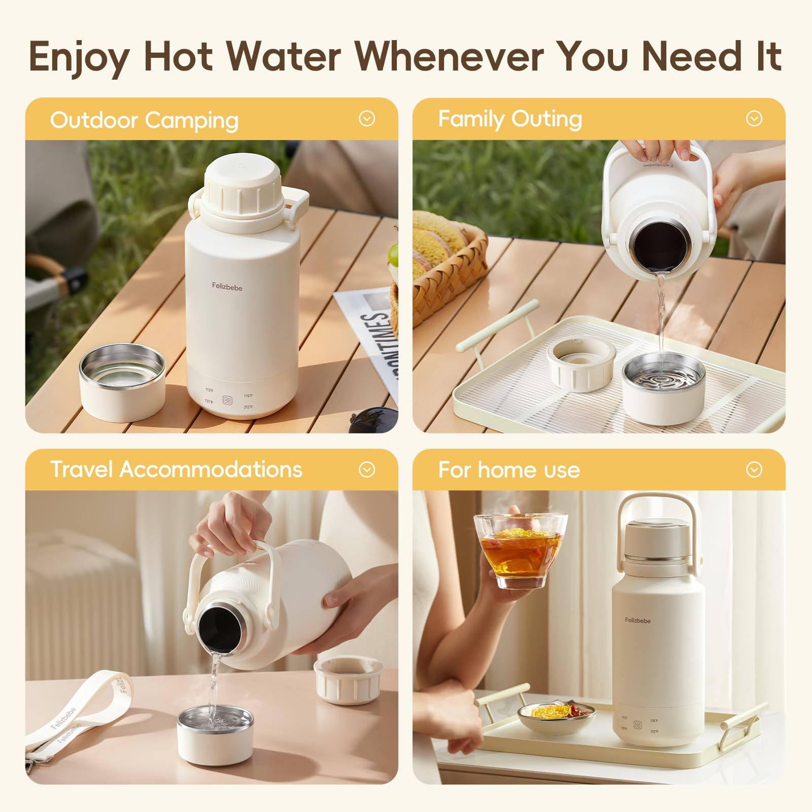 Felizbebe large 1000ml capacity suits travel or camping