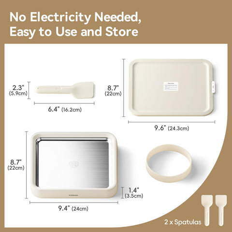 The Felizbebe roller tray cold plate enables quick, even freezing for creamy rolls.