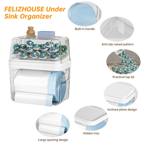 FELIZHOUSE fits standard and club-size 13-gallon bags securely.
