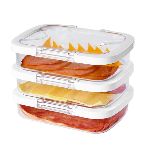 Felli Duo Loc deli meat container with airtight lid for spill-free storage.