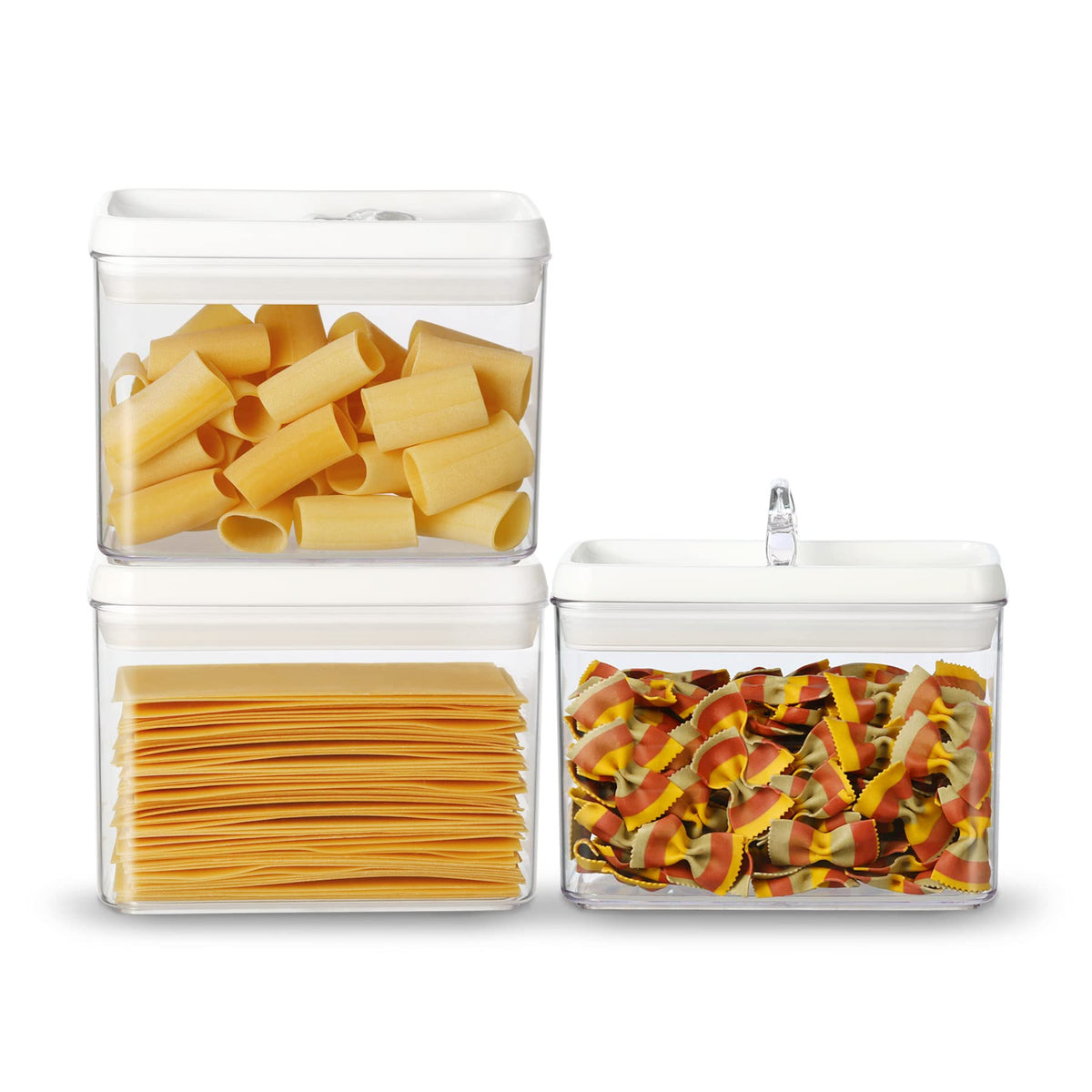 Felli Flip-Tite 4-inch rectangular canister with airtight seal keeps pantry staples fresh