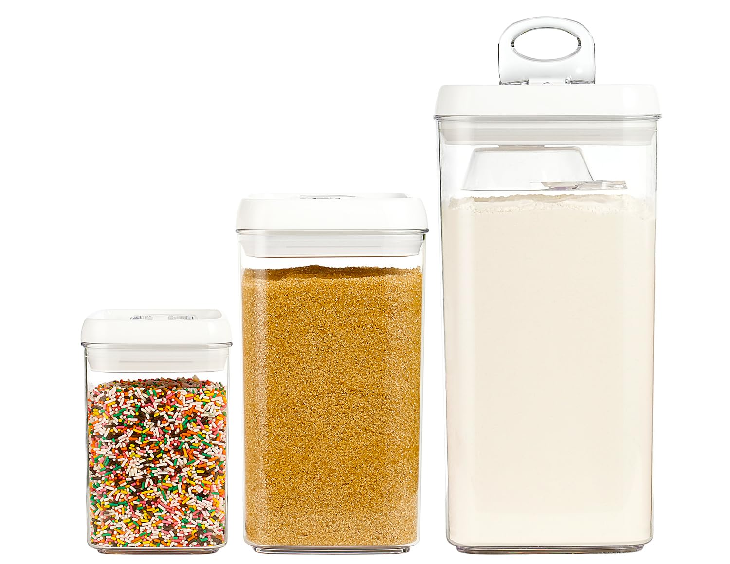Felli Flip-Tite 6-inch XL container with airtight seal and clear body for bulk flour