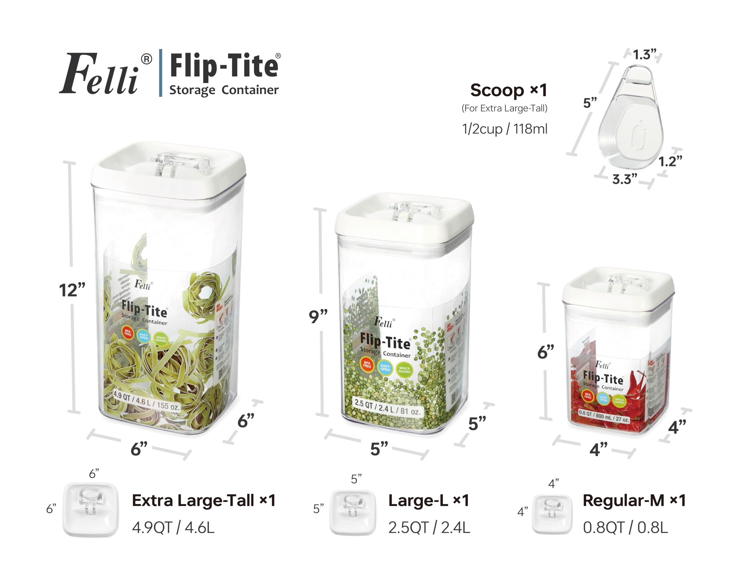 Felli Flip-Tite airtight seal highlighting freshness and spill prevention
