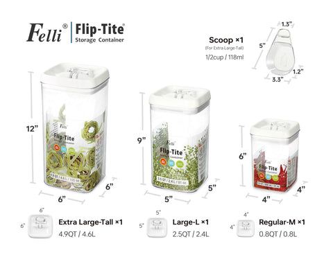 Felli Flip-Tite airtight seal highlighting freshness and spill prevention