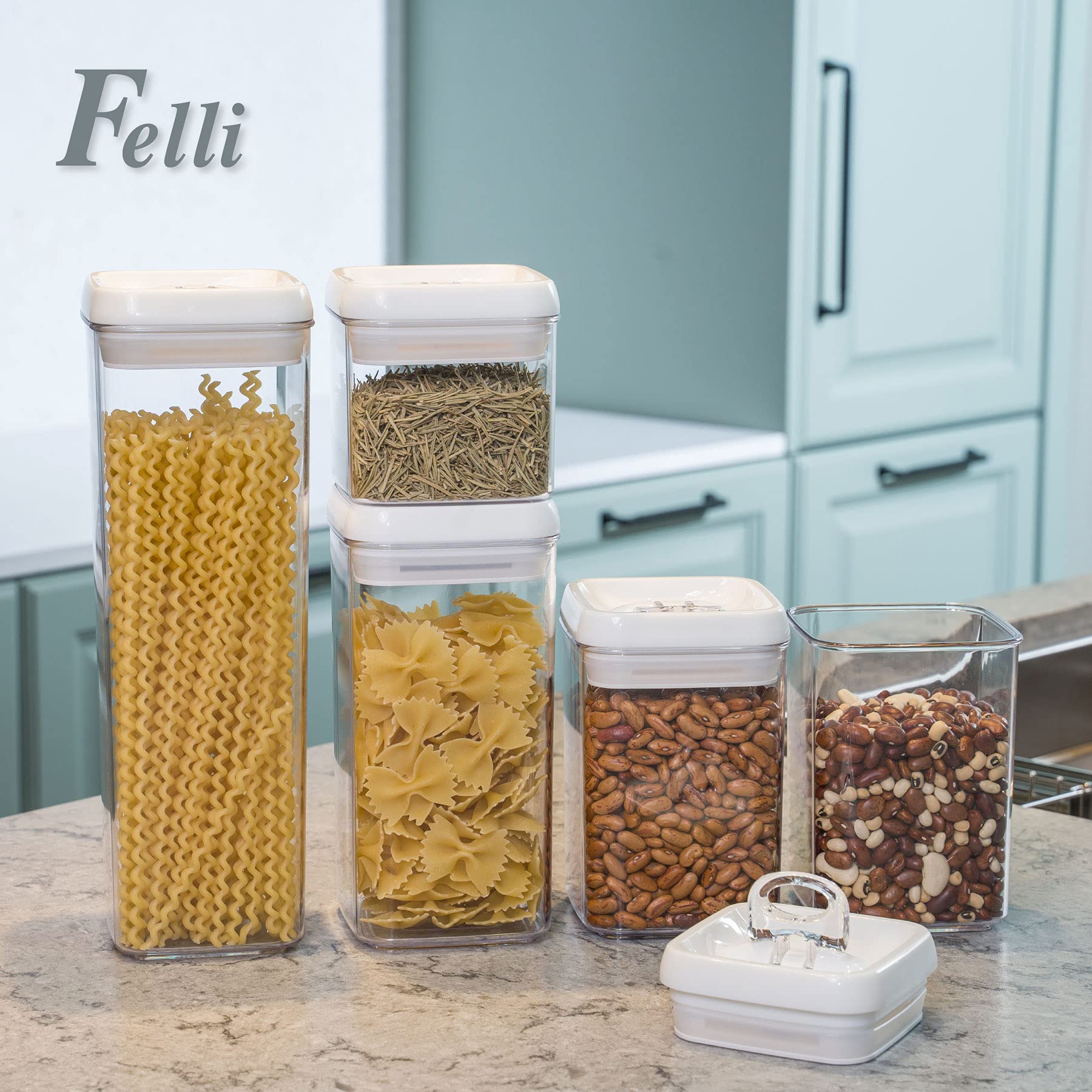 Felli Flip-Tite clear-visibility containers showing contents at a glance