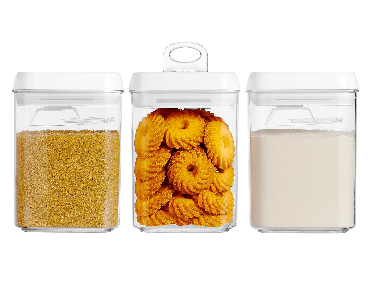 Felli Flip-Tite container with airtight lid showing fresh contents and clear visibility.