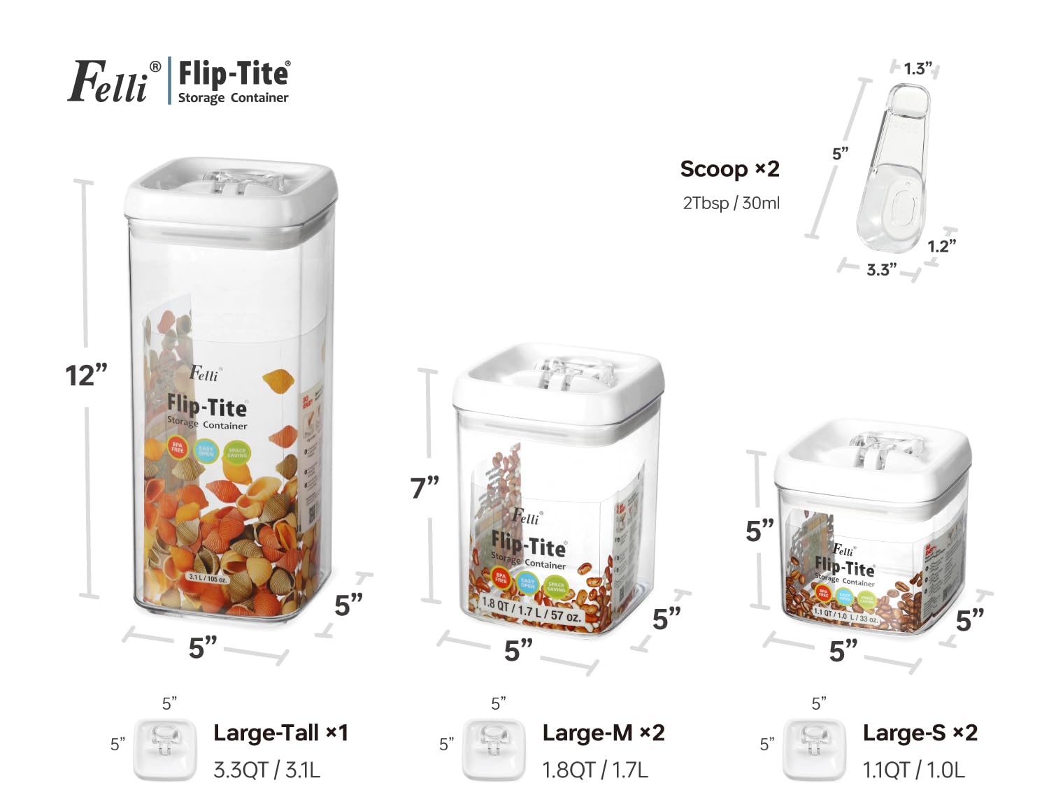 Felli Flip Tite integrated scoop holder for portioning