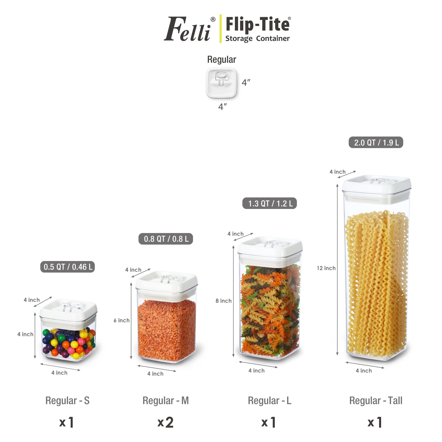 Felli Flip-Tite regular S container in compact size for tea and snacks