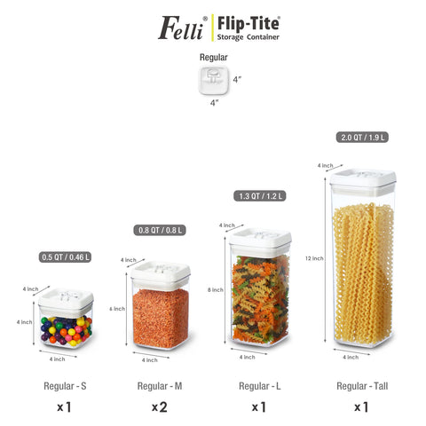 Felli Flip-Tite regular S container in compact size for tea and snacks