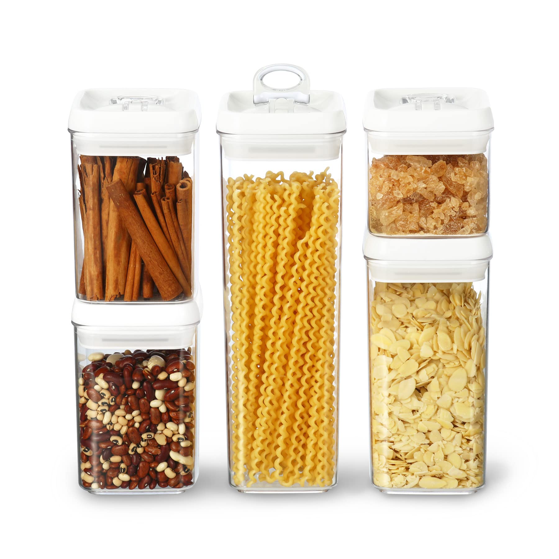 Felli Flip-Tite regular tall container shown with contents visible for pantry planning