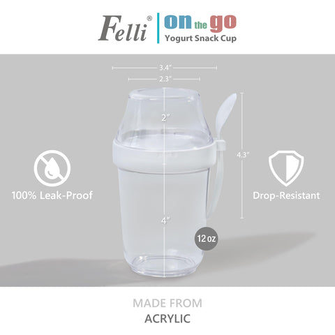 Felli leak-proof lid secures yogurt for portable meals without leaks.