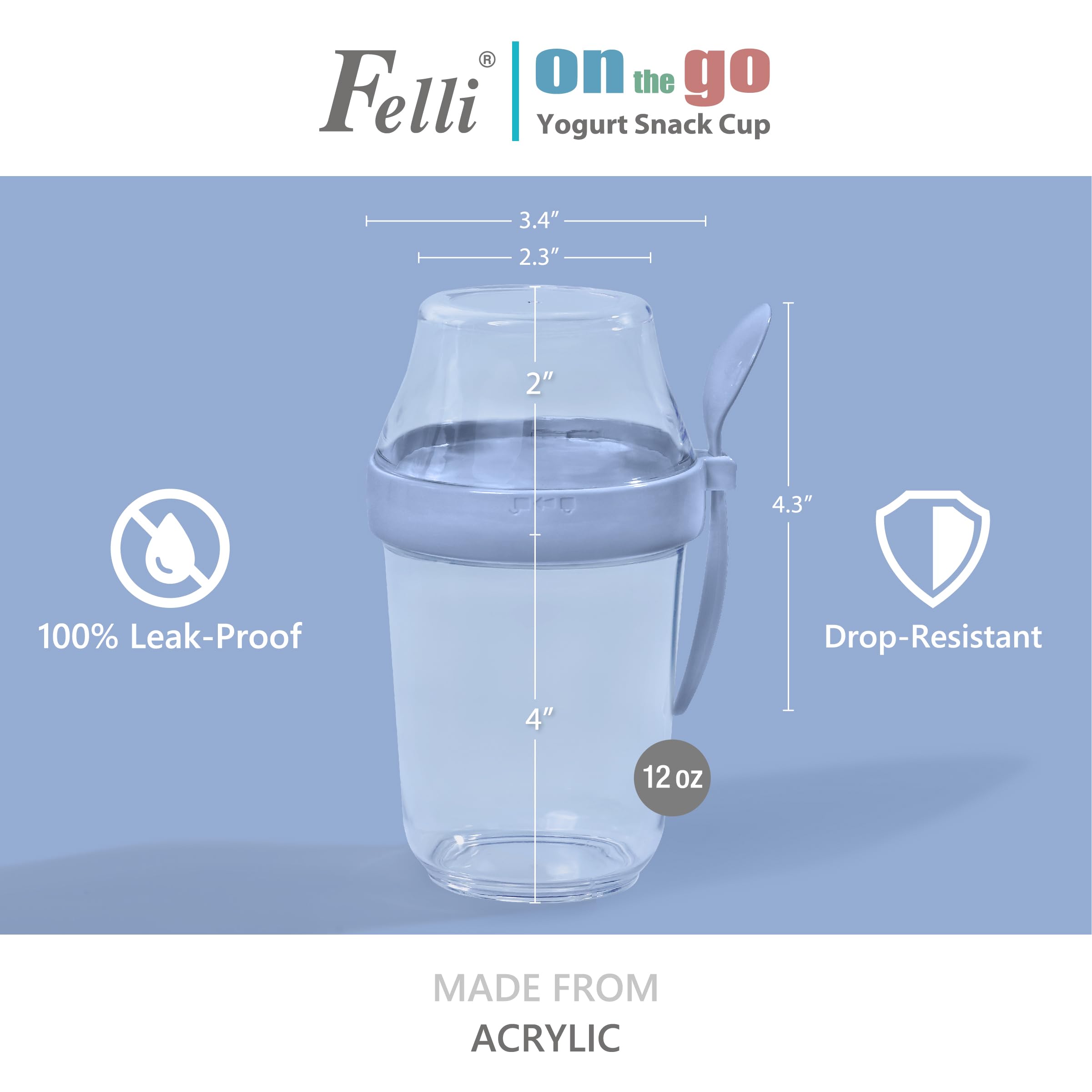 Felli On the Go Yogurt Parfait Cup has nesting spoon.