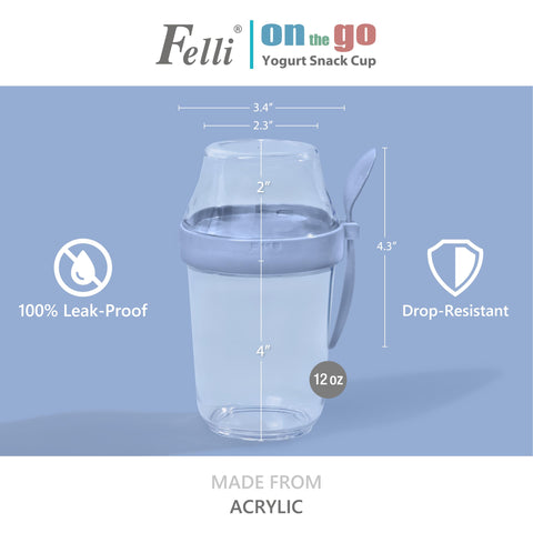 Felli On the Go Yogurt Parfait Cup has nesting spoon.