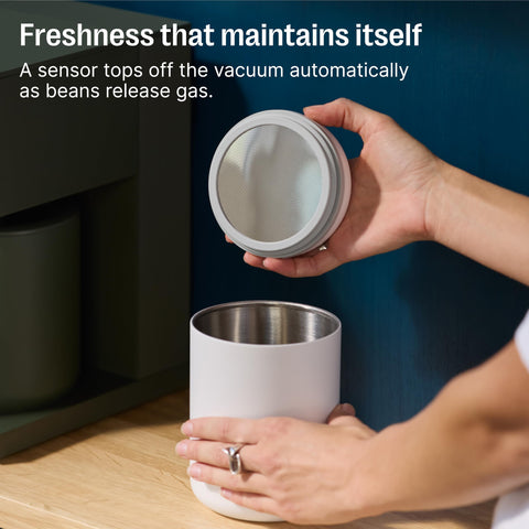 Fellow Atmos on a kitchen counter paired with other containers