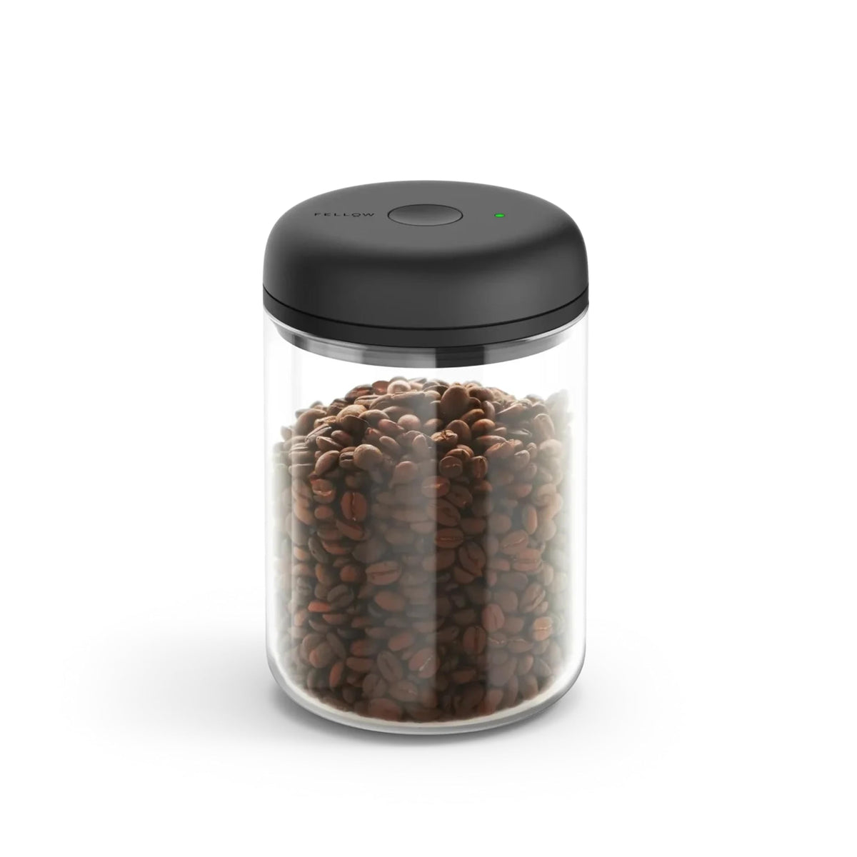 Fellow Atmos vacuum canister exterior view showing modern kitchen storage and style