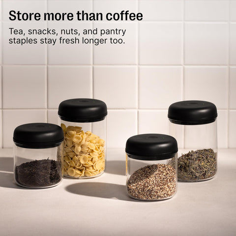 Fellow Atmos stacked with similar sizes forming a compact storage set
