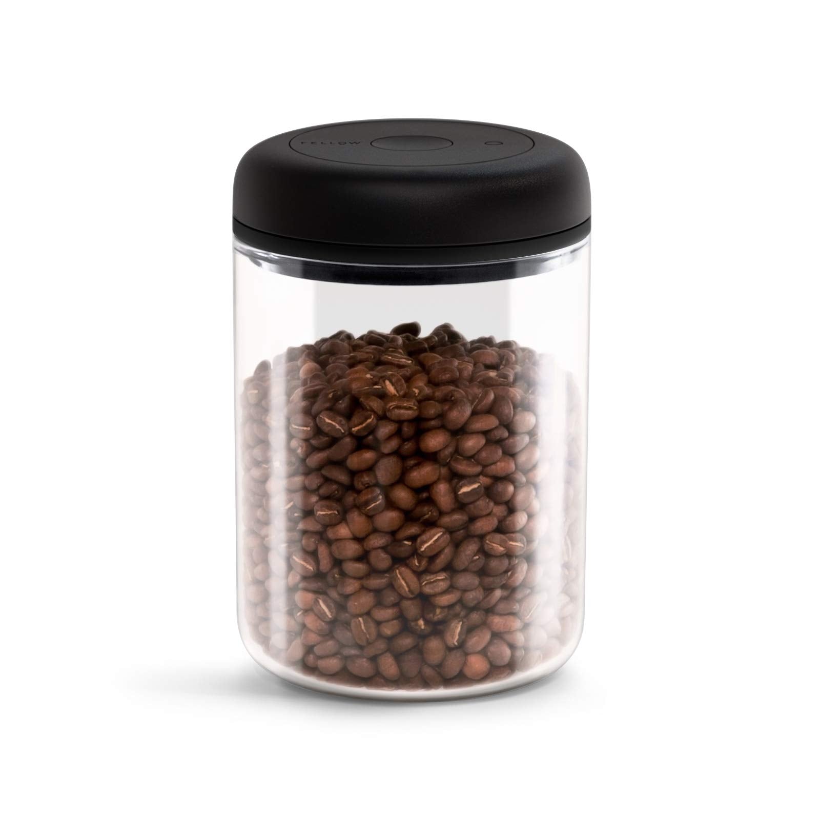 Fellow Atmos vacuum canister showing 1.2 L capacity for fresh coffee beans