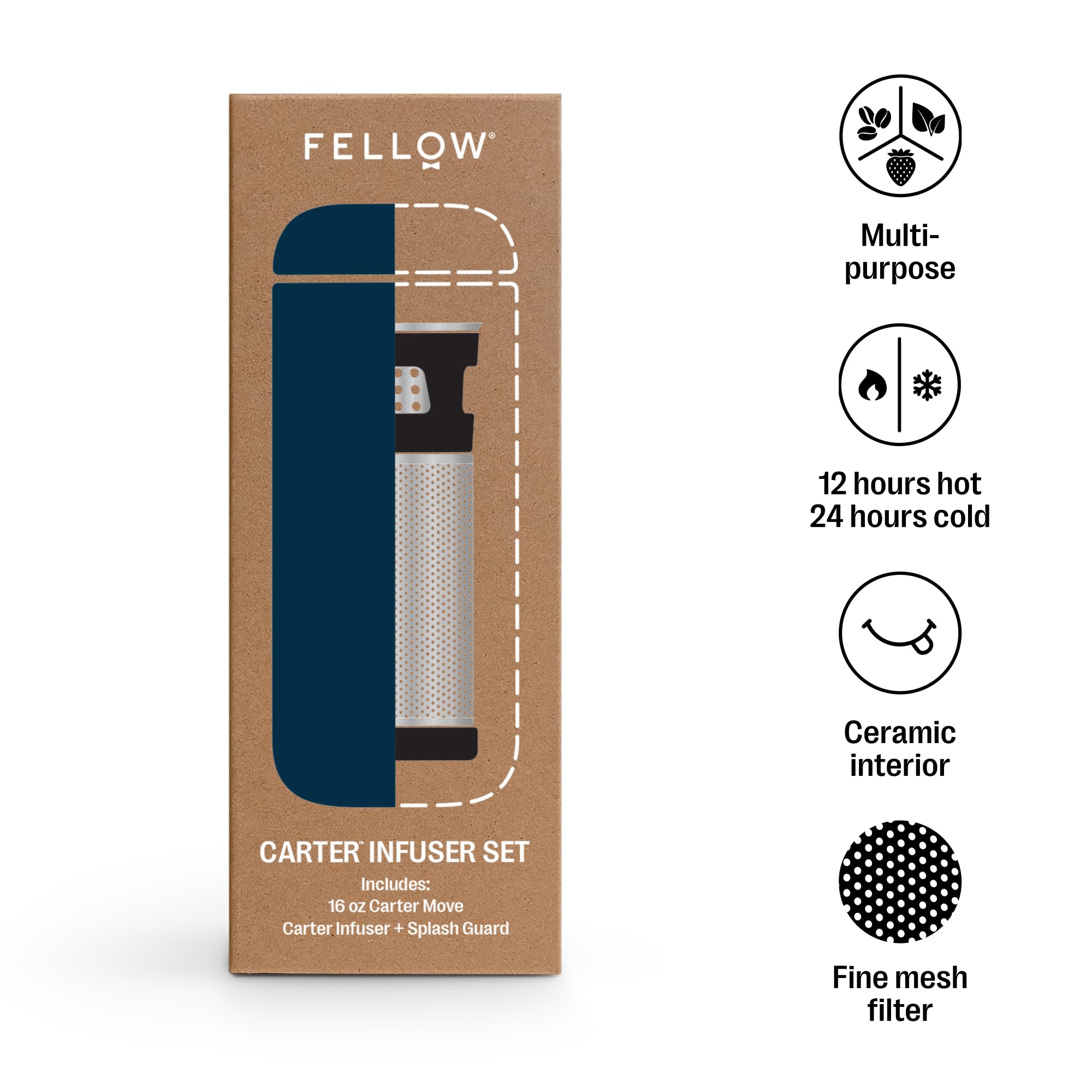 Fellow Carter Move 16oz tumbler front view showing sturdy design