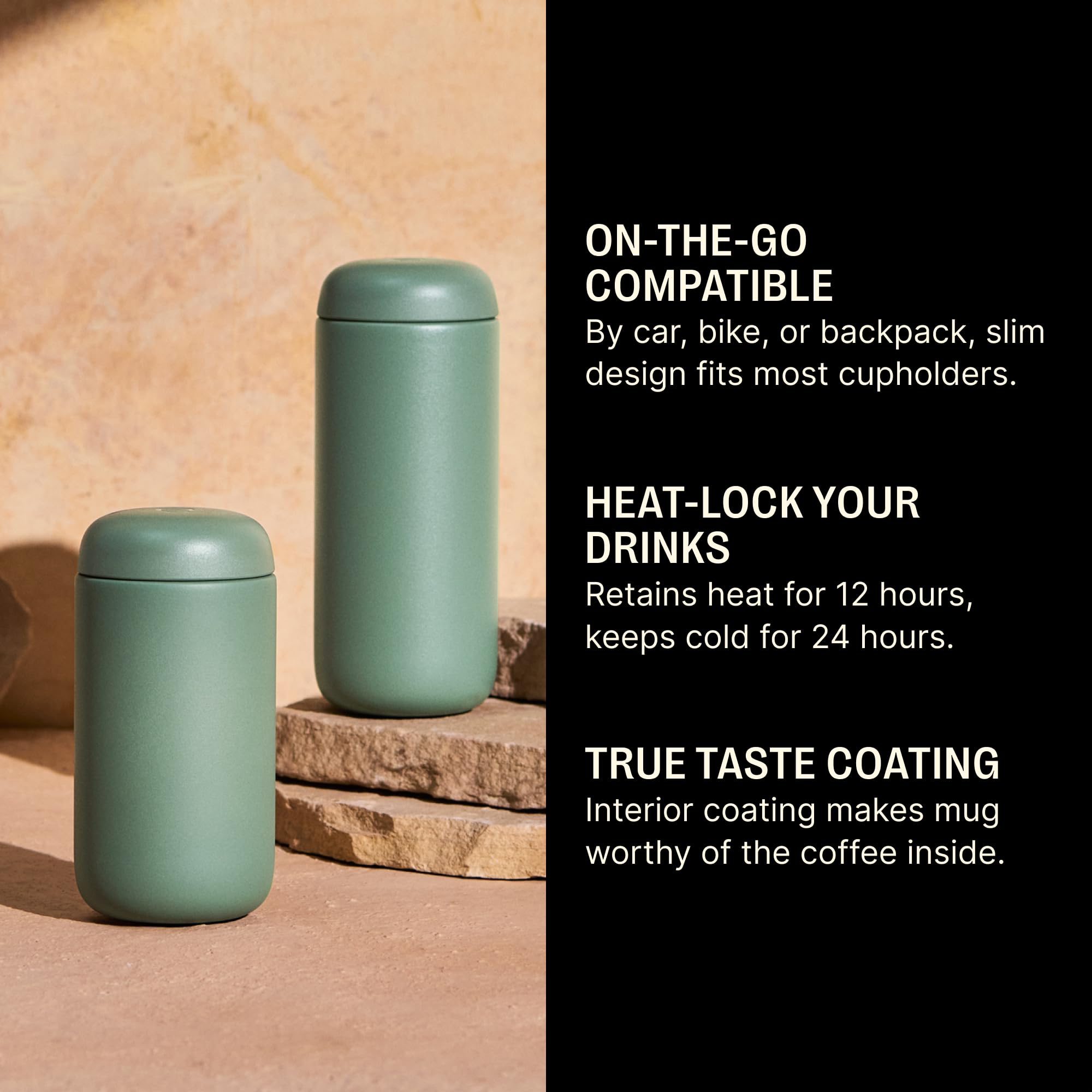 Fellow Carter Move mug ceramic interior preserves flavor on the go