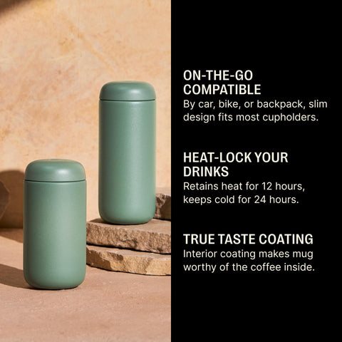 Fellow Carter Move mug ceramic interior preserves flavor on the go