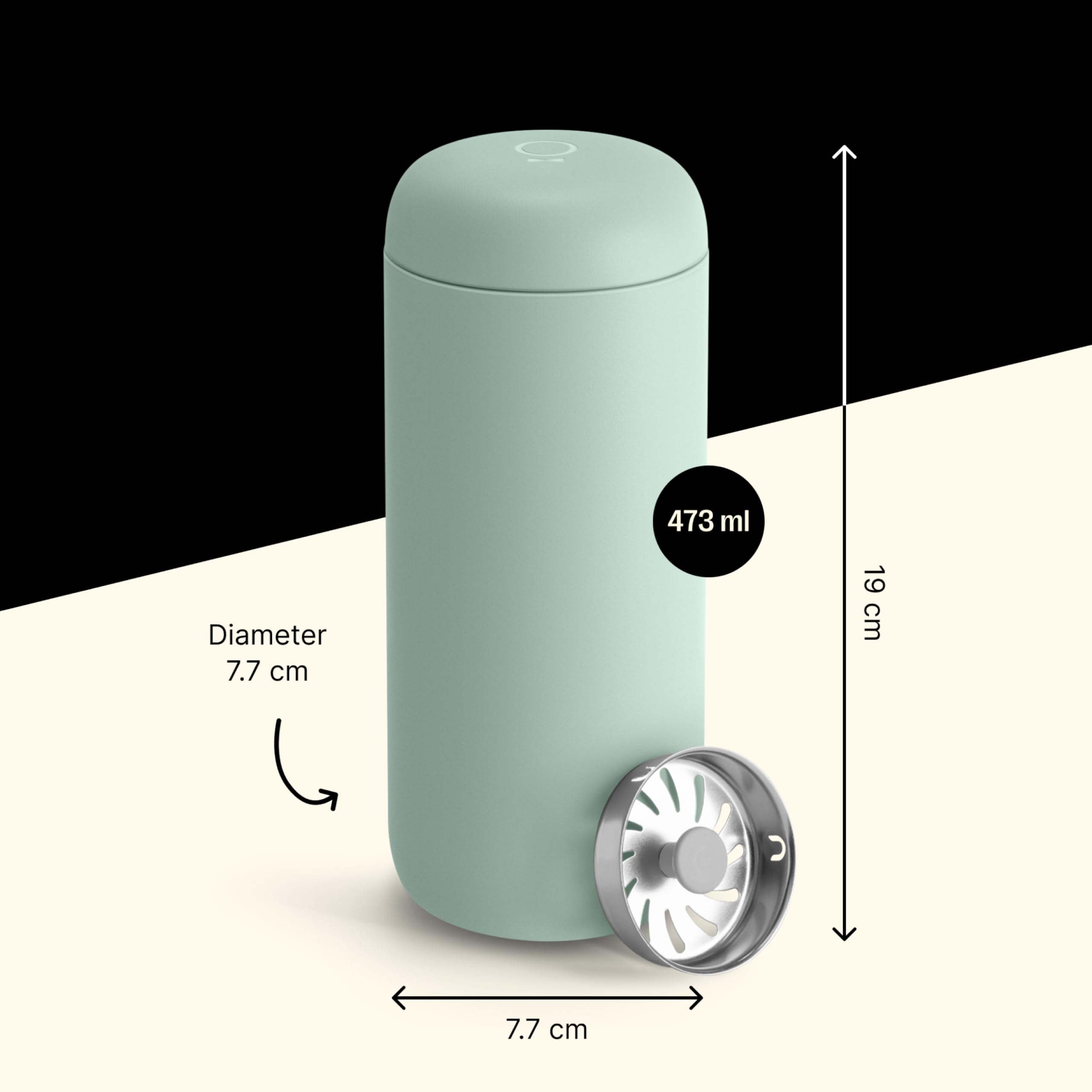 Fellow Carter Move mug heat retention for long-lasting beverages.