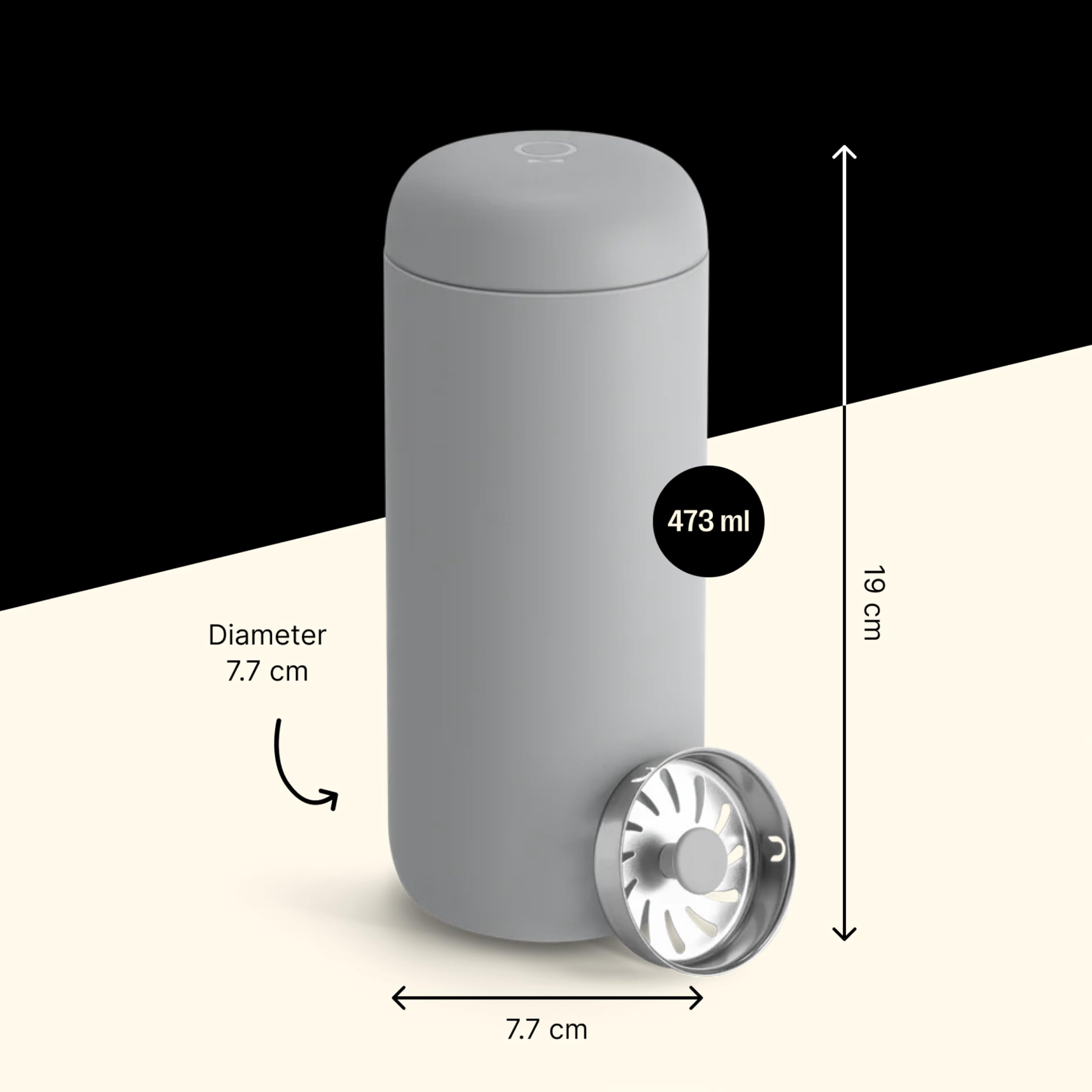 Fellow Carter Move mug with leak-proof lid keeps bags dry on journeys.