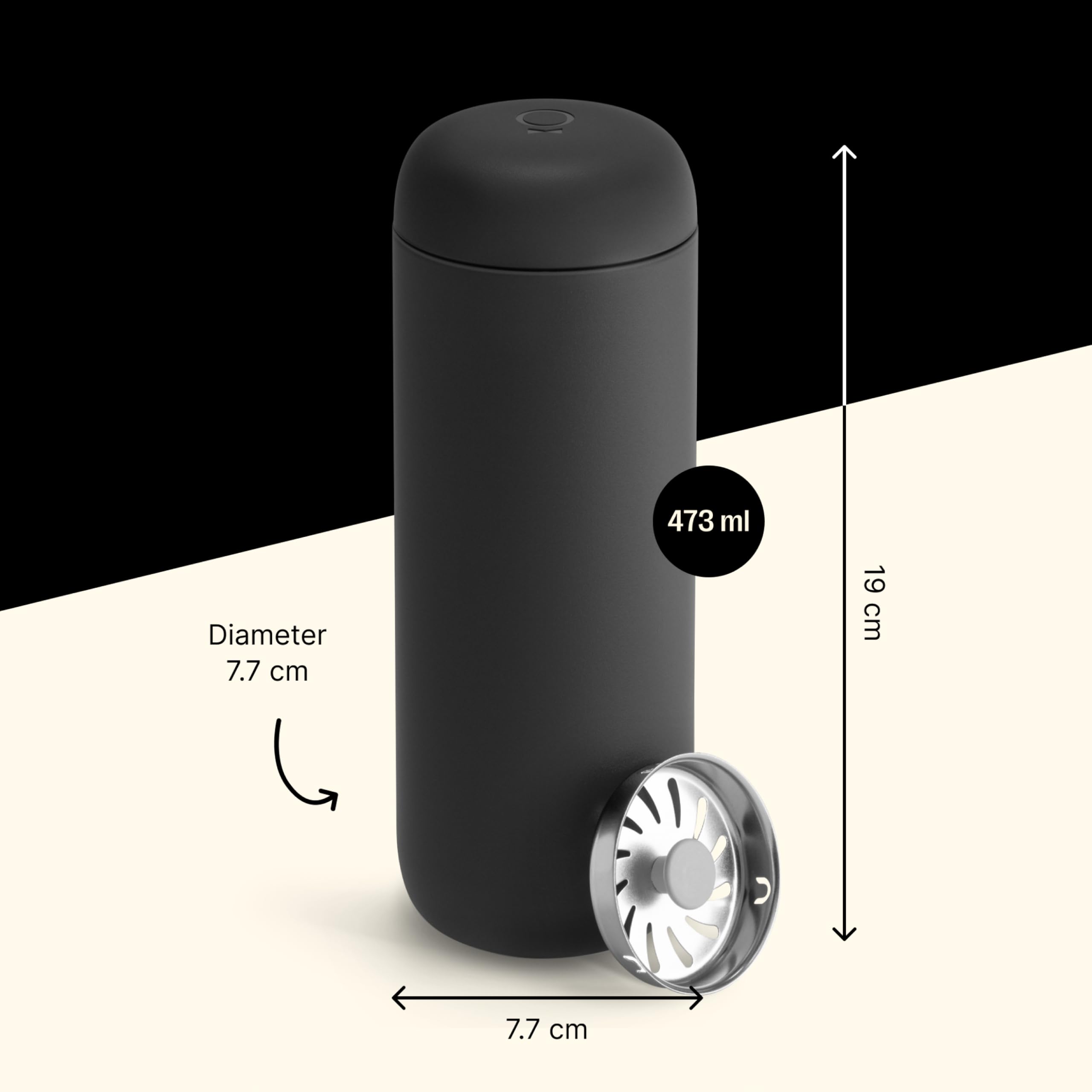 Fellow Carter Move mug vacuum-insulated design keeps beverages hot or cold on the go.