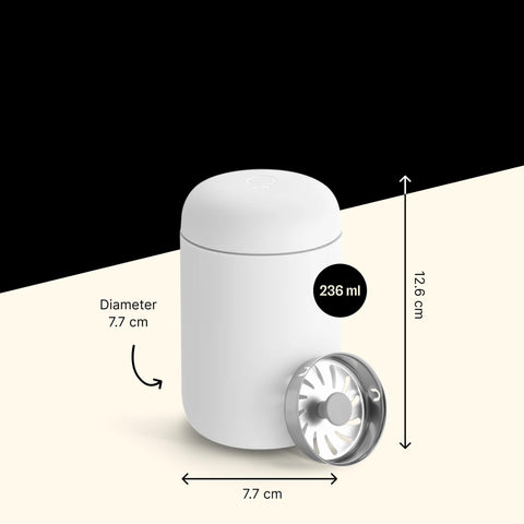 Fellow Carter Move travel mug leak-proof lid prevents accidents during busy days.