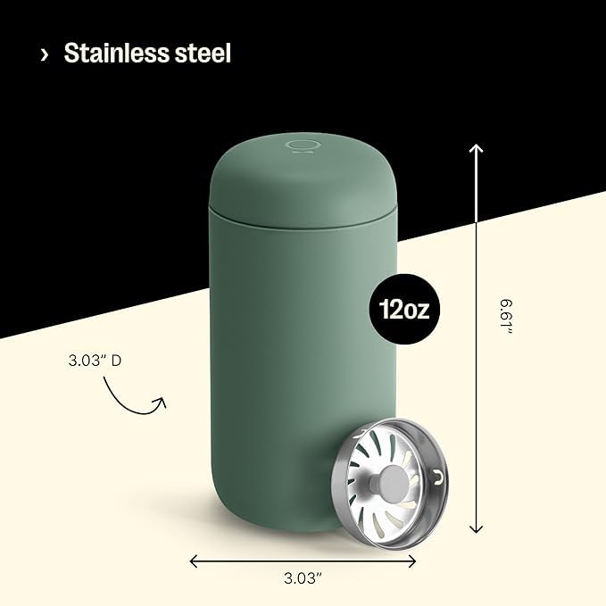 Fellow Carter Move mug splash guard reduces spills during travel.