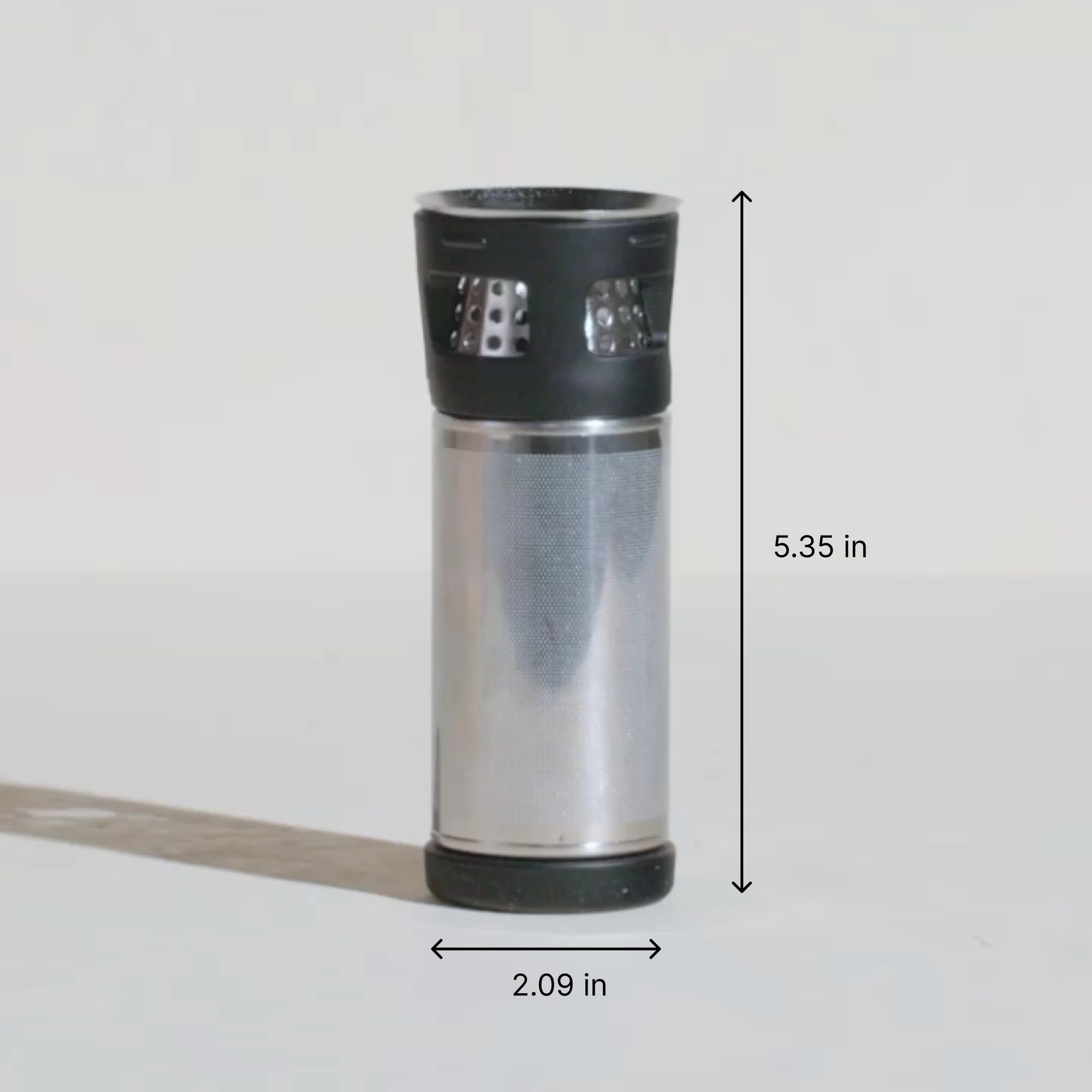 Fellow Carter stone blue tumbler side view for on-the-go use