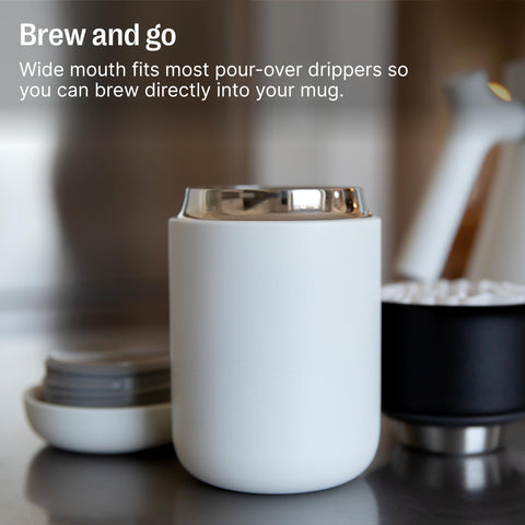 Fellow Carter mug is dishwasher safe for easy cleanup after busy days.