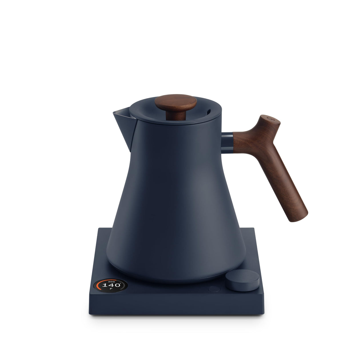 Fellow Corvo EKG Pro stone blue kettle front view highlighting quick heat