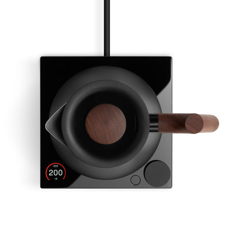 Fellow Corvo EKG Pro Studio Edition with walnut handle ready for a controlled pour