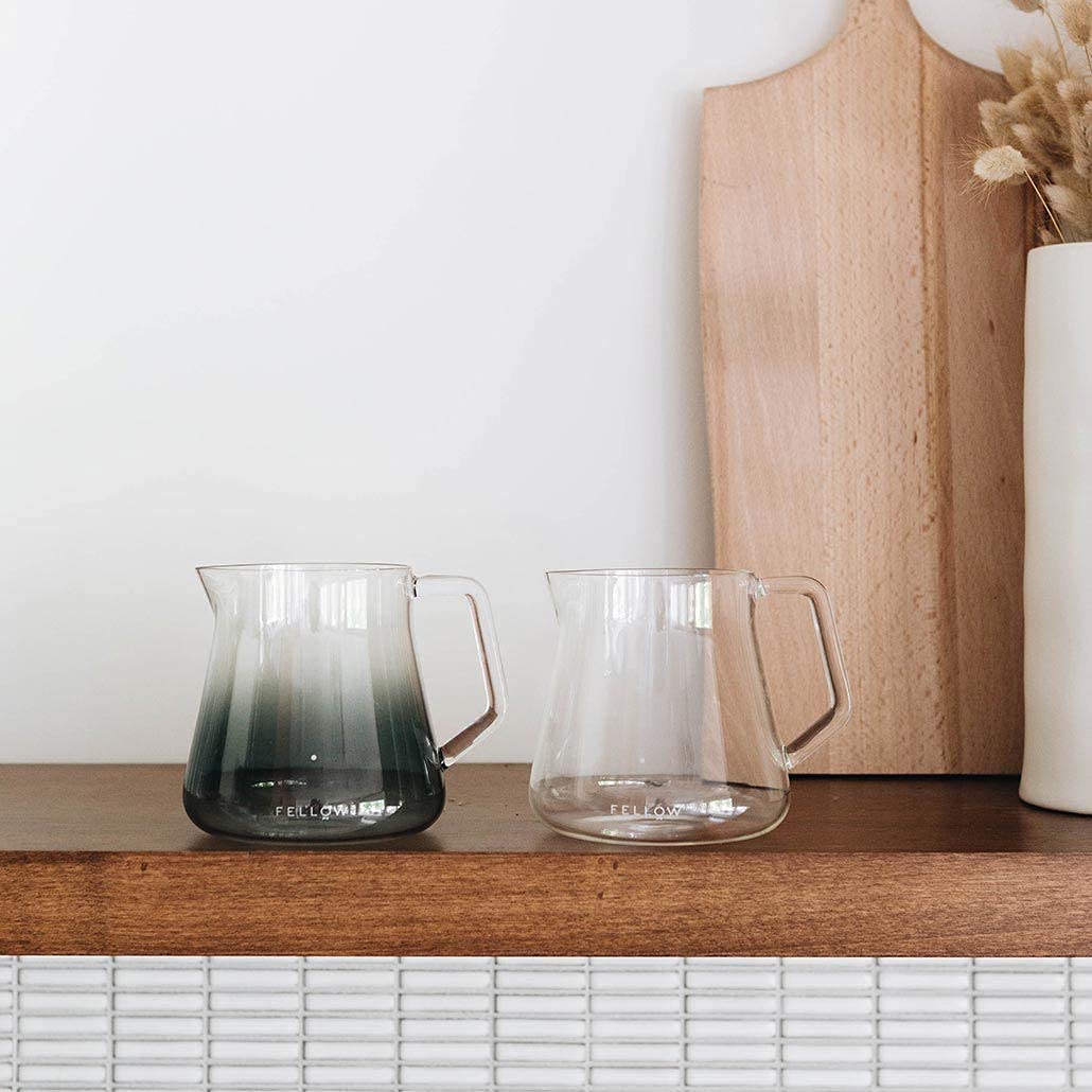 Fellow Mighty Small Glass Carafe transparent design highlights the infusion.