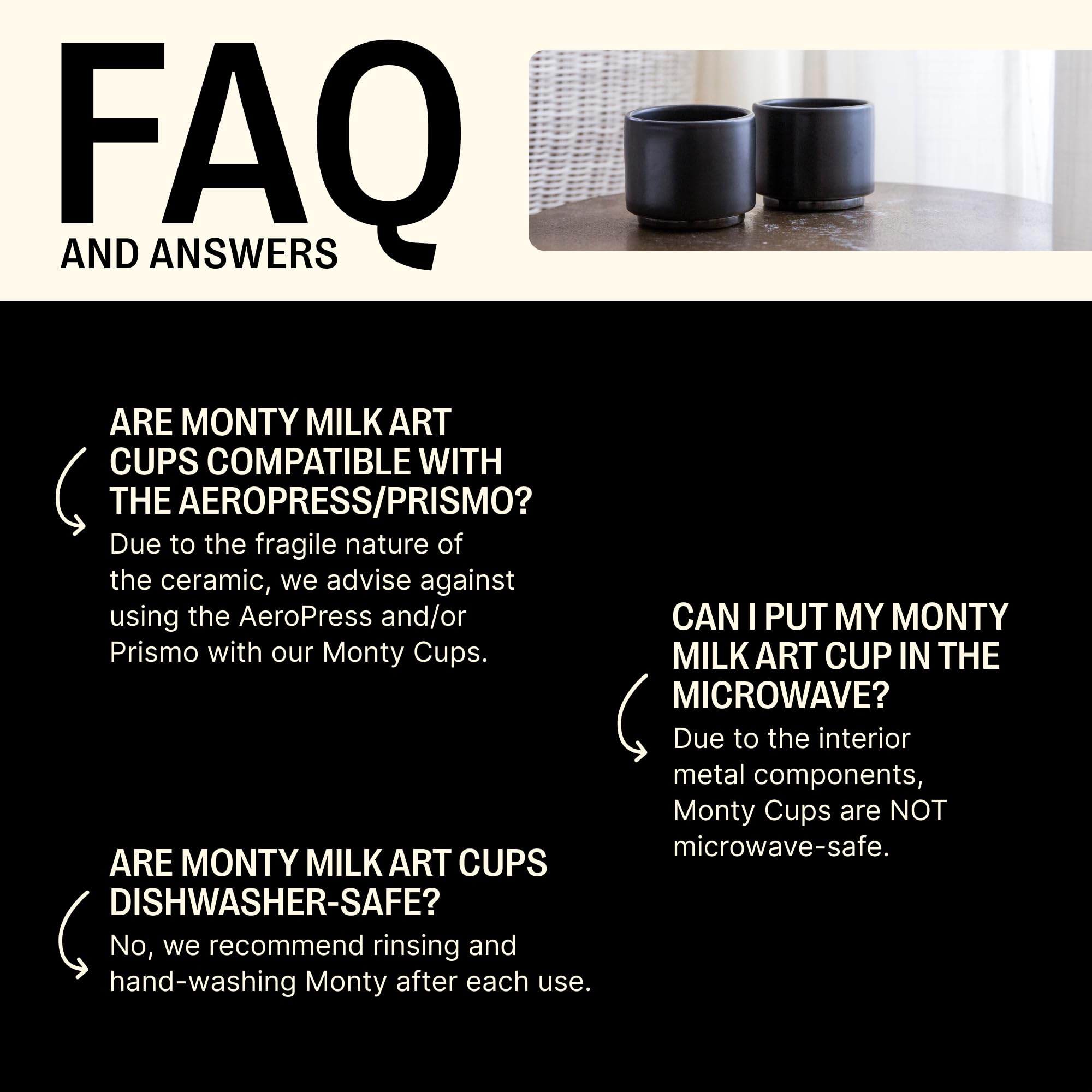Fellow Monty cup features copper base detail for refined coffee moments.