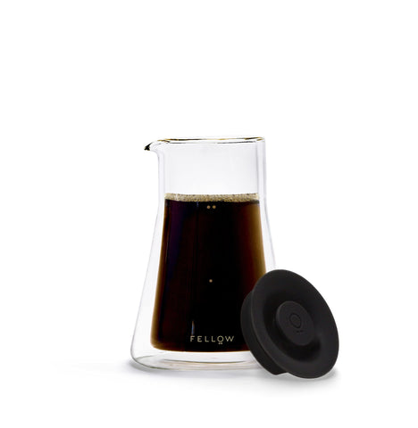 Fellow Stagg double-wall carafe viewed from above to highlight heat retention and clarity