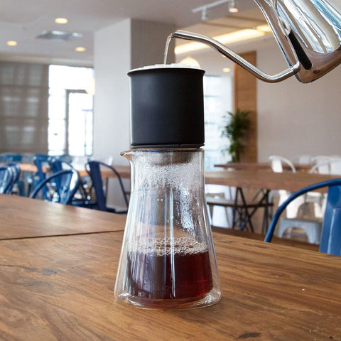 Fellow Stagg pour-over vessel ready for barista-style serving