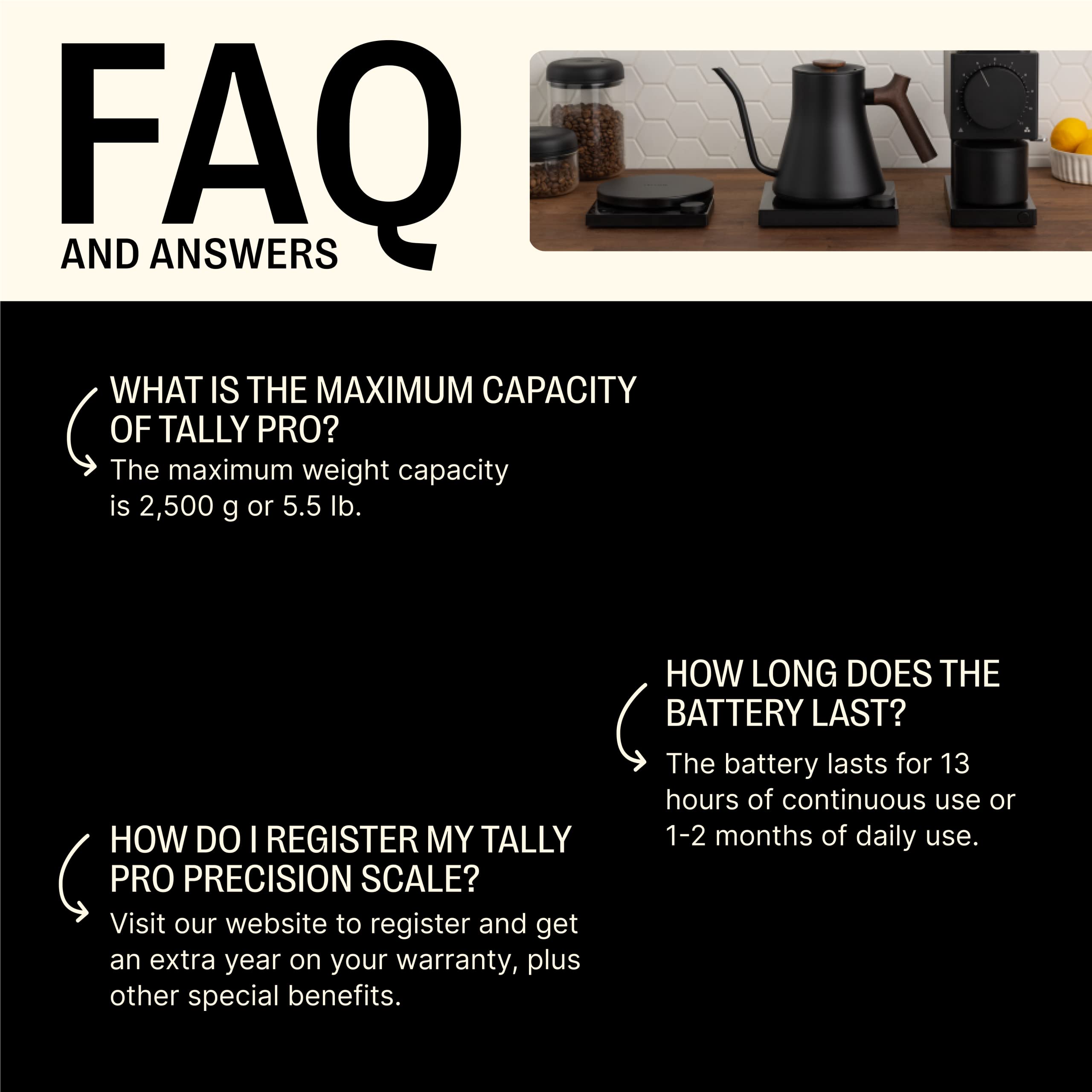 Fellow Tally Pro Studio Brew Assist Mode guides ideal coffee-to-water ratios.