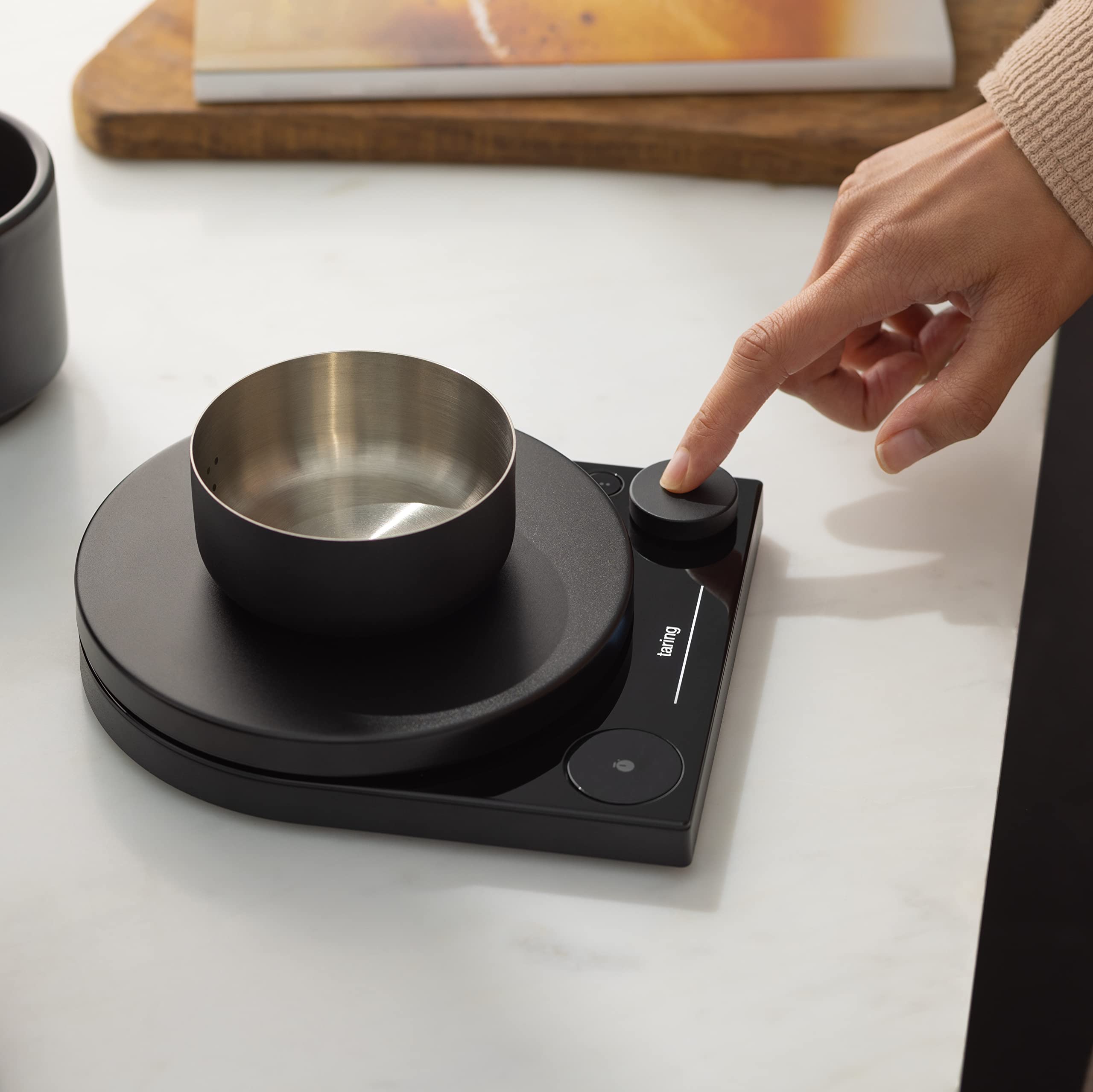 Fellow Tally Pro Studio matte black finish complements modern kitchens.